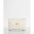 Coach - Essential Quilted Pillow Leather Flat Card Case - Wallets (Chalk) Essential Quilted Pillow Leather Flat Card Case
