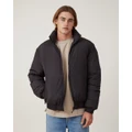 Cotton On - Recycled Puffer Relaxed Bomber - Coats & Jackets (BLACK) Recycled Puffer Relaxed Bomber