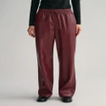 Gant - Relaxed Fit Faux Leather Pull On Pants - Pants (PLUMPED RED) Relaxed Fit Faux Leather Pull-On Pants