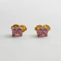 Kate Spade - 6mm Square Studs - Jewellery (Pink & Gold) 6mm Square Studs