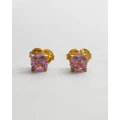 Kate Spade - 6mm Square Studs - Jewellery (Pink & Gold) 6mm Square Studs