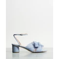 Loeffler Randall - Dahlia Knot Mule With Ankle Strap - Mid-low heels (Blue) Dahlia Knot Mule With Ankle Strap