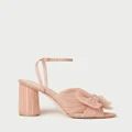 Loeffler Randall - Camellia Knot Mules with Ankle Strap - Sandals (Beauty Organza) Camellia Knot Mules with Ankle Strap