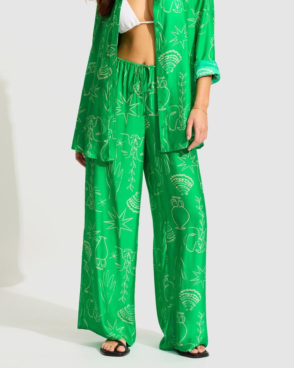 Seafolly - Relaxed Pants - Pants (Jade) Relaxed Pants