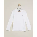 Tommy Hilfiger - Basic Long Sleeve Knit Tee Kids - T-Shirts & Singlets (Bright White) Basic Long Sleeve Knit Tee - Kids