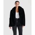 ENA PELLY - Marni Faux Fur Jacket - Coats & Jackets (Black) Marni Faux Fur Jacket