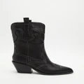 Mollini - Riava Boots - Boots (Black & White Stitch) Riava Boots