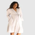 Angel Maternity - Maternity & Nursing Robe Grey - Sleepwear (Grey) Maternity & Nursing Robe - Grey