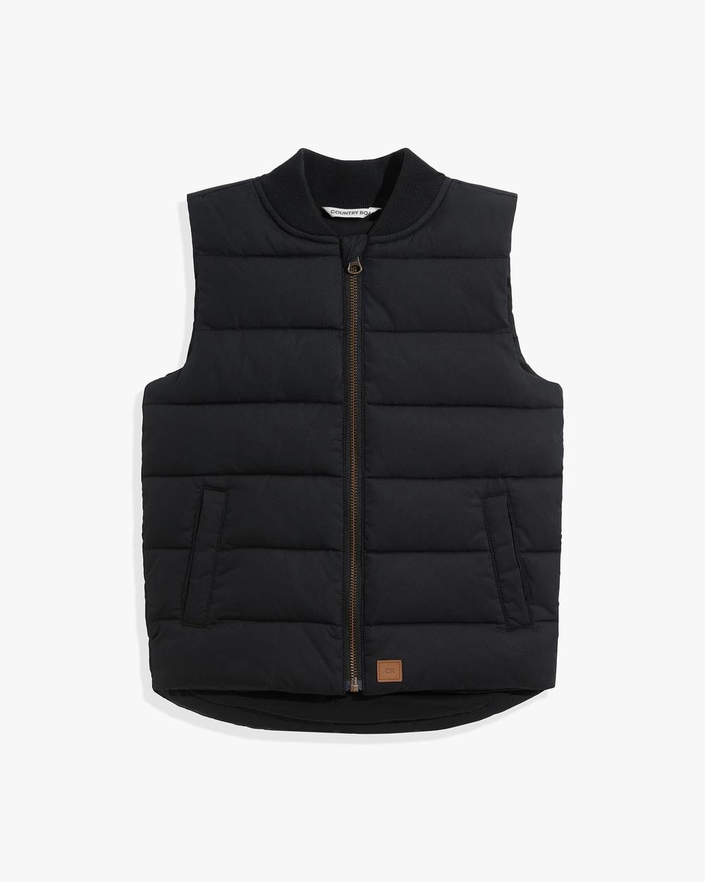Country Road - Rib Nylon Vest - Coats & Jackets (Black) Rib Nylon Vest