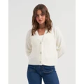 ONLY - Ella Knitted Cardigan - Tops (White) Ella Knitted Cardigan