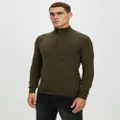 Superdry - Essential Henley Embroidered Knit Jumper - Jumpers & Cardigans (Spruce Green) Essential Henley Embroidered Knit Jumper
