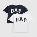 Gap - Kids 2 Pack Gap Logo Short Sleeve T Shirt - Short Sleeve T-Shirts (MULTI) Kids 2 Pack Gap Logo Short Sleeve T-Shirt