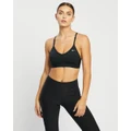 Nike - Dri FIT Indy Light Support Padded V Neck Sports Bra - Crop Tops (Black & White) Dri-FIT Indy Light-Support Padded V-Neck Sports Bra