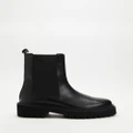 AERE - Track Sole Leather Chunky Chelsea Boots - Boots (Black) Track Sole Leather Chunky Chelsea Boots