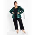 City Chic - Sequin Seduction Jacket - Coats & Jackets (Green) Sequin Seduction Jacket