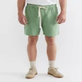 Jag - Noah Linen Drawcord Short - Shorts (green) Noah Linen Drawcord Short