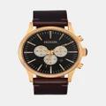 Nixon - Sentry Chrono Leather Watch - Watches (Gold & Indigo & Brown) Sentry Chrono Leather Watch