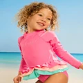 Seafolly - Essential Colour Blocked Paddlesuit Babies Kids - Rash Suits (Peony) Essential Colour Blocked Paddlesuit - Babies- Kids