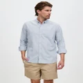 Staple Superior - Hamilton Linen Blend LS Shirt - Shirts & Polos (Dusty Blue) Hamilton Linen Blend LS Shirt