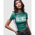 TOPSHOP - Graphic Valencia Sporty Baby Tee - Cropped tops (Green) Graphic Valencia Sporty Baby Tee
