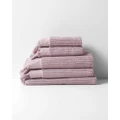 Aura Home - Paros Rib Bath Towel Set - Bathroom (Purple) Paros Rib Bath Towel Set