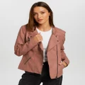ONLY - Ava Faux Leather Biker - Coats & Jackets (Pink) Ava Faux Leather Biker