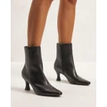 AERE - Almond Toe Leather Ankle Boots - Ankle Boots (Black) Almond Toe Leather Ankle Boots
