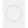 Karen Walker - Petite Bow with Pearls Necklace - Jewellery (Sterling Silver) Petite Bow with Pearls Necklace