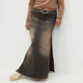 BDG By Urban Outfitters - Missy Maxi Skirt - Denim skirts (Brown Tint) Missy Maxi Skirt