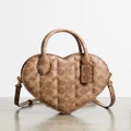 Coach - Quilted Leather Heart Bag - Bags (Tan Rust) Quilted Leather Heart Bag