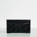 Coach - Essential Quilted Pillow Leather Flat Card Case - Wallets (Black) Essential Quilted Pillow Leather Flat Card Case