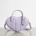 Coach - Quilted Leather Heart Bag - Handbags (Soft Purple) Quilted Leather Heart Bag