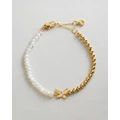 Kate Spade - Pearl And Gold Bead Bracelet - Jewellery (Cream & Gold) Pearl And Gold Bead Bracelet