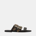 Sol Sana - Eastwood Stud Slides - Sandals (Black & Gold) Eastwood Stud Slides