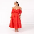 Talulah - Cosmos Midi Dress - Printed Dresses (red) Cosmos Midi Dress