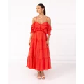 Talulah - Cosmos Midi Dress - Printed Dresses (red) Cosmos Midi Dress