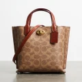 Coach - Coated Canvas Signature Willow Tote Bag - Bags (Tan Rust) Coated Canvas Signature Willow Tote Bag