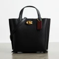 Coach - Polished Pebble Leather Willow Tote 16 - Bags (Black) Polished Pebble Leather Willow Tote 16