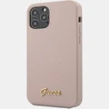 Guess - iPhone 12 12 Pro Silicone Phone Case - Tech Accessories (Pink) iPhone 12-12 Pro Silicone Phone Case