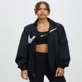 Nike - Women's Nike Sportswear Essential Woven Jacket HBR - Coats & Jackets (Black & White) Women's Nike Sportswear Essential Woven Jacket HBR