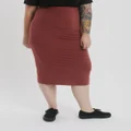 The Shapes United - The Shapes United High Waisted Pencil Skirt Burgundy - Pencil skirts (Red-Purple) The Shapes United- High-Waisted Pencil Skirt - Burgundy