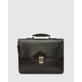 Republic of Florence - The Milan Chocolate Leather Briefcase - Satchels (Chocolate) The Milan Chocolate Leather Briefcase