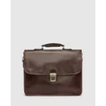 Republic of Florence - The Milan Leather Briefcase - Satchels (Brown) The Milan Leather Briefcase