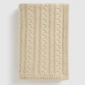 Seed Heritage - Core Cable Knitted Blanket - Blankets (Neutral) Core Cable Knitted Blanket