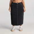 Lee - Cargo Midi Skirt - Skirts (BLACK) Cargo Midi Skirt