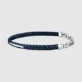 Maserati - Blue with Silver 22.5cm Recycled Leather Bracelet - Jewellery (Blue) Blue with Silver 22.5cm Recycled Leather Bracelet