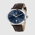 Maserati - Epoca 42mm Leather Watch - Watches (Blue) Epoca 42mm Leather Watch