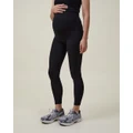 Cotton On Body - Maternity Core Tight Over Belly Black - Sports Tights (BLACK) Maternity Core Tight Over Belly Black