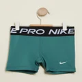 Nike - 4" Pro Dri FIT Shorts Kids Teens - Shorts (Bicoastal, Black & White) 4" Pro Dri-FIT Shorts - Kids-Teens
