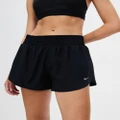 Nike - Dri FIT One Mid Rise 3" Brief Lined Shorts - Shorts (Black & Reflective Silver) Dri-FIT One Mid-Rise 3" Brief-Lined Shorts